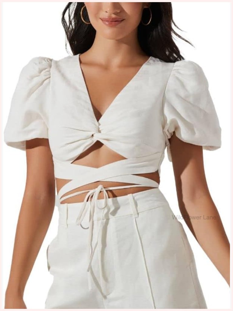 Sleeveless V-Neck Blouse With Linen Blend, Regular Fit